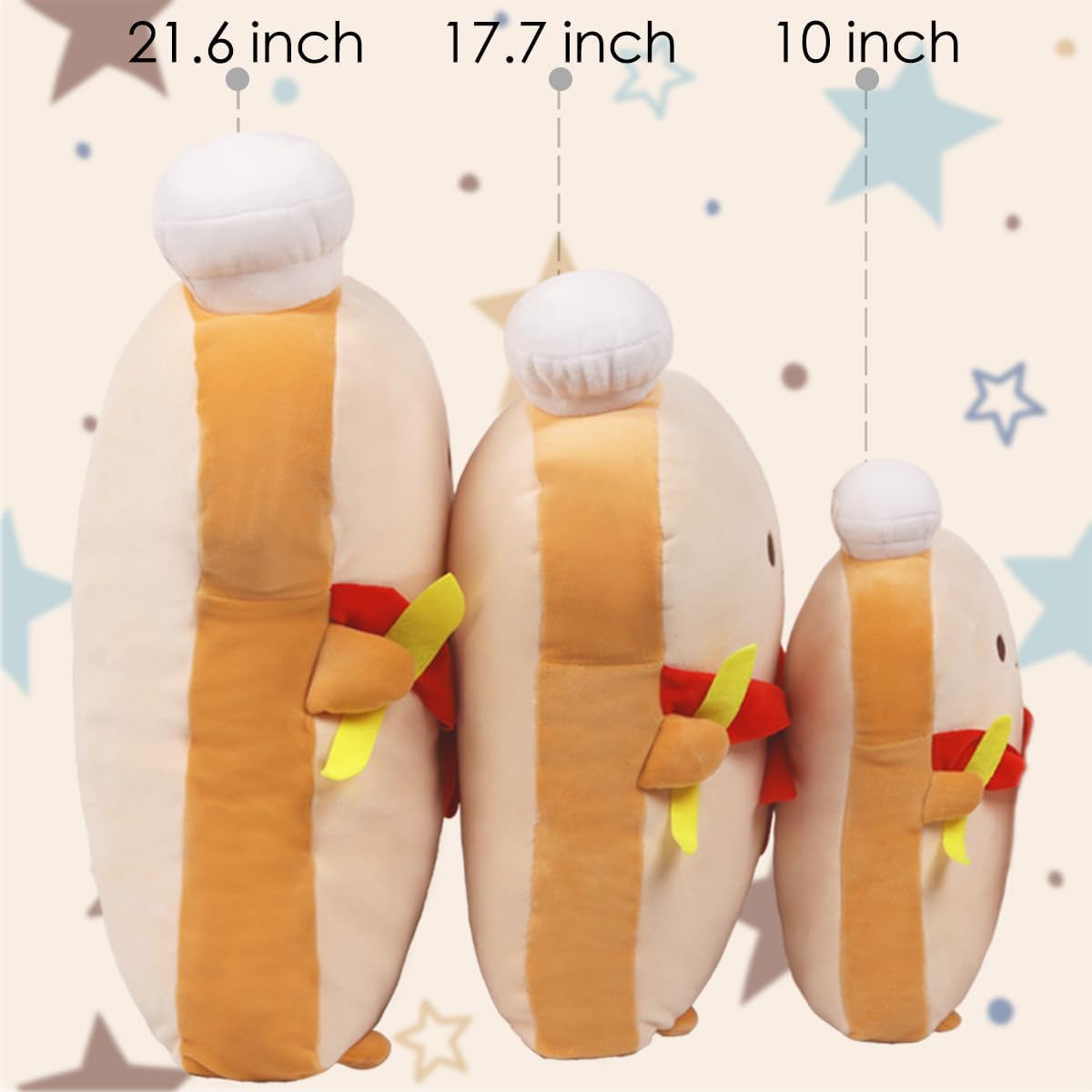 ARELUX 17.7in Funny Toast Bread Pillow,Cute Bread Shape Plush Hugging Pillow,Soft Toast Food Sofa Cushion for Home Decor,Plush Toy Gifts for Kids Birthday - Image 3
