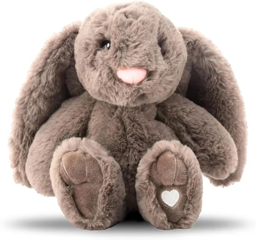 Lavender Life Xander Bunny Gift Set – Plush Comfort Toy, Refillable Scent Bag & Gift Box | Warm/Cool Sensory Plush with Lavender & Cherry Stones | Handmade in USA (Mocha)