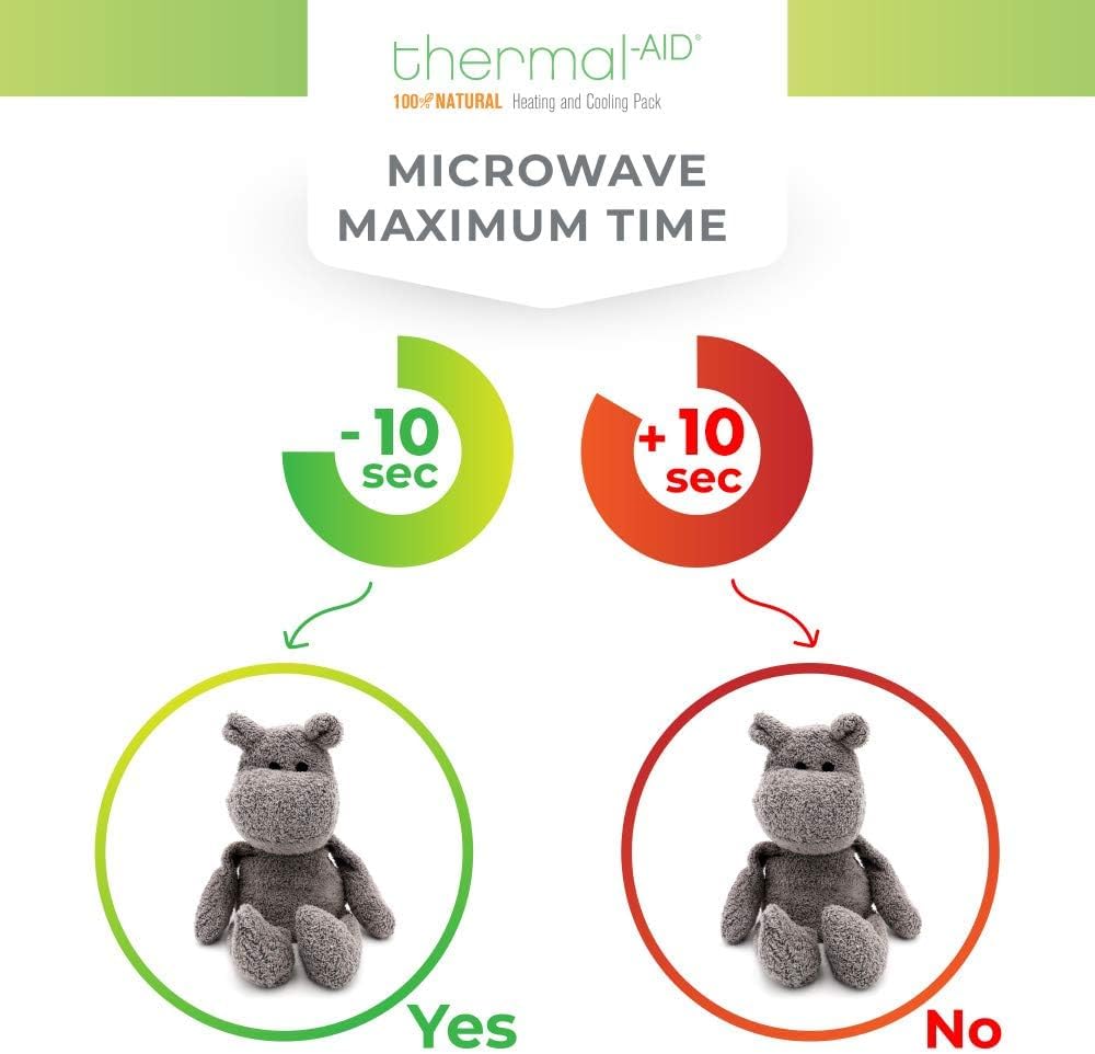 Thermal-Aid Zoo Mini — (Happy the Hippo) — Mold-Resistant, Washable Hot & Cold Pack for Kids — Heating and Cooling Pad with Natural Corn Filling — Reusable Plush Toy - Image 4