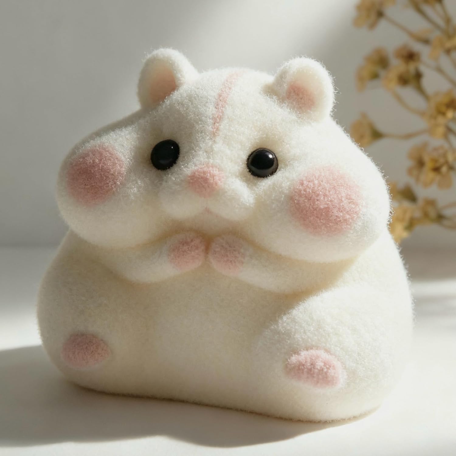 Handmade Taba Squishy Hamster Toy, Cute Squishy Hamster Fidget Toy, Realistic Hamster Toy, Soft Silicone Mochi Furry Toy, Stress Relief Gift for Adults & Kids, Sensory Anxiety Plushie (White) - Image 6