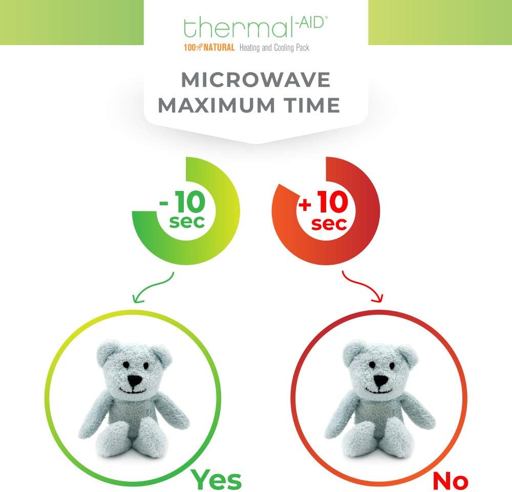 Thermal-Aid Zoo Mini — (Buckley the Blue Bear) — Mold-Resistant, Washable Hot & Cold Pack for Kids — Heating and Cooling Pad with Natural Corn Filling — Reusable Plush Toy - Image 4