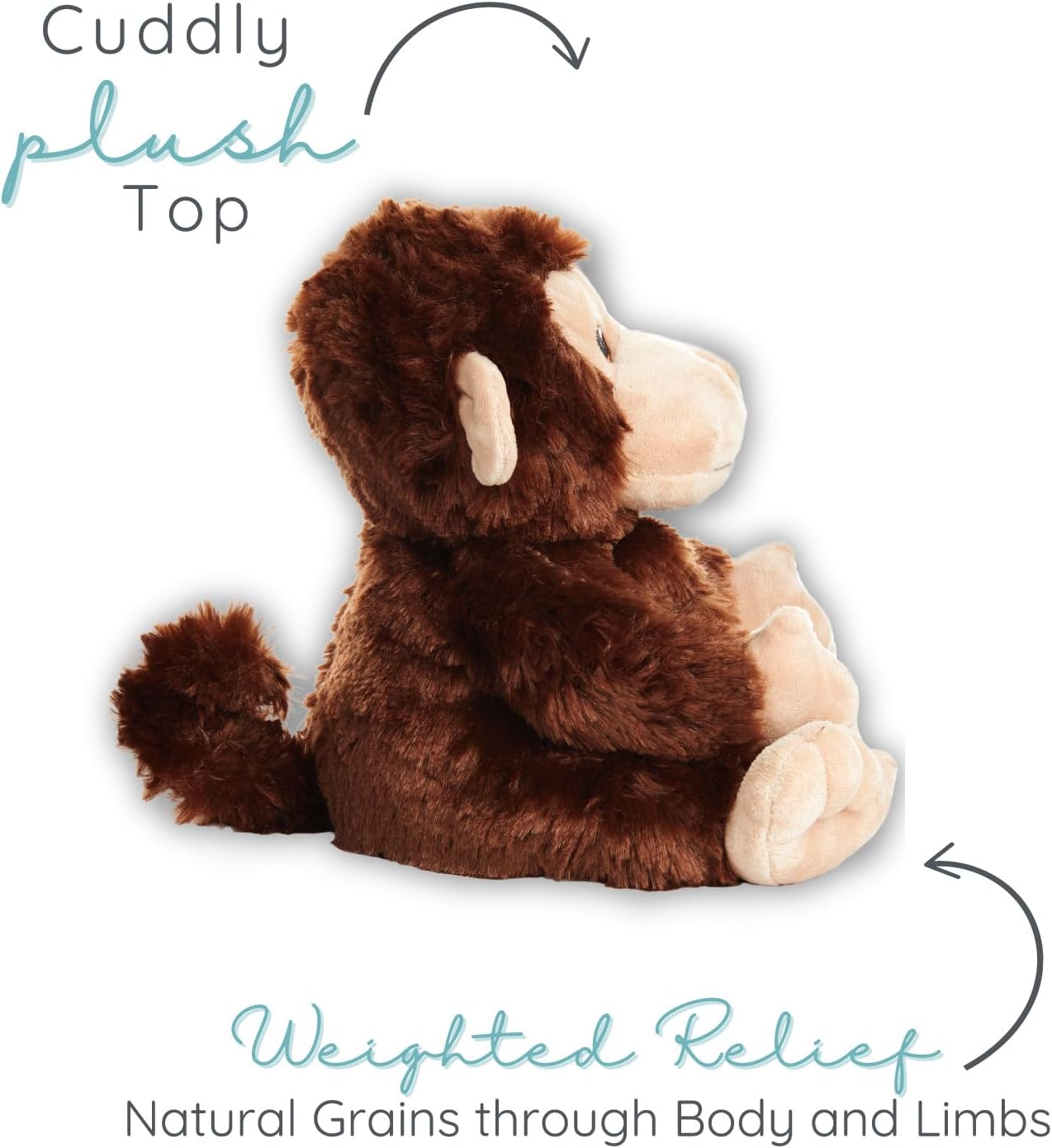 1i4 Group Marvin the Monkey - Microwavable & Weighted Plush Stuffed Animal - Heated Plushie for Warmth - Cute, Soft, Cozy Toy for Adults & Children (Boys, Girls, & Toddlers) by Warm Pals - Image 4