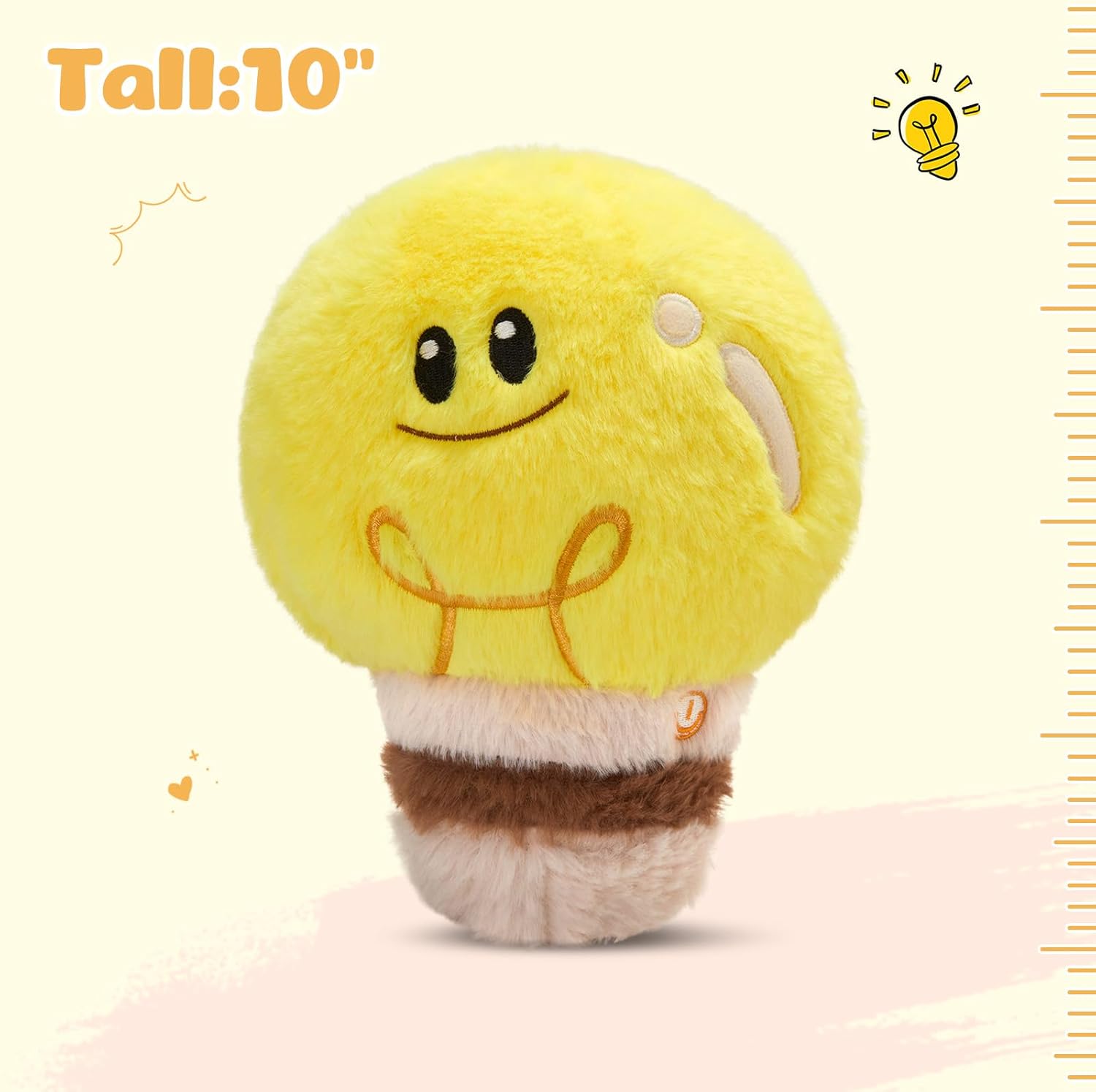 WEWILL 8'' Light up Light Bulb Stuffed Animal Cute Light Bulb Soft Plush Toy Birthday Christmas Holiday Weekend Gift for Toddler Kids, Boys, Girls - Image 5