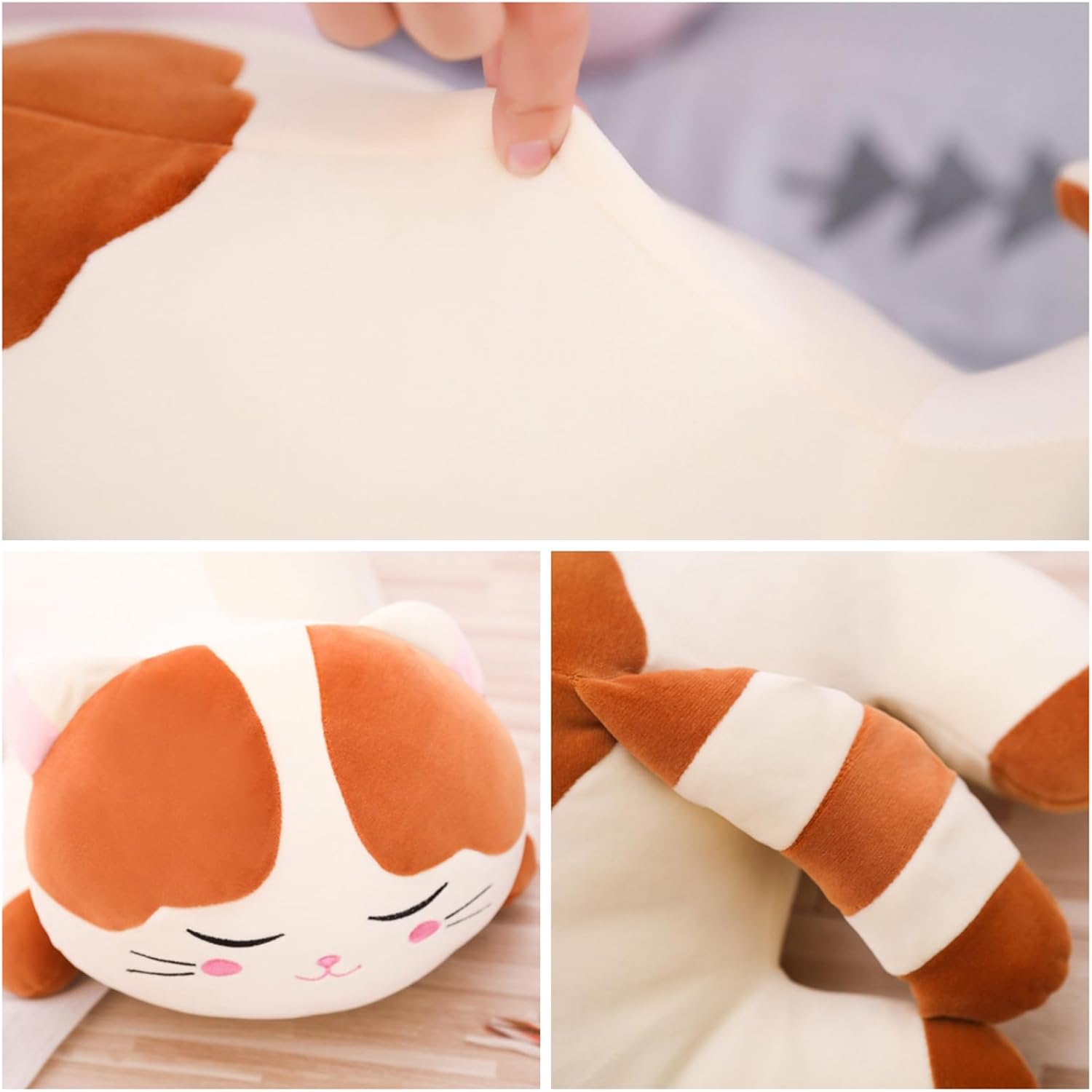 Cat Big Plush Hugging Pillow, Super Soft Kitten Kitty Stuffed Animals Toy Gifts for Kids, Girls, Bed, Christmas, Valentine 21.7" (Brown) - Image 5
