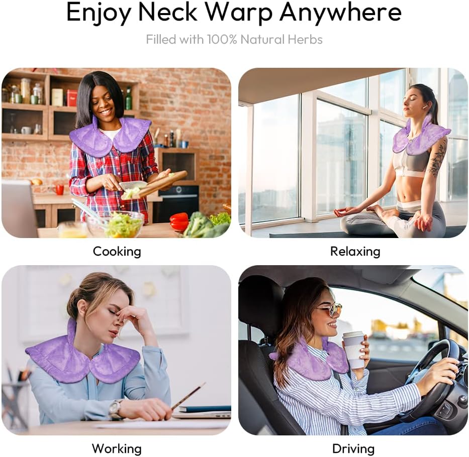 Microwavable Heated Neck Wrap Warmer and Shoulder Heating Pad Microwave, Weighted Microwave Heating Pad for Neck and Shoulders Hot and Cold Compress - Image 8