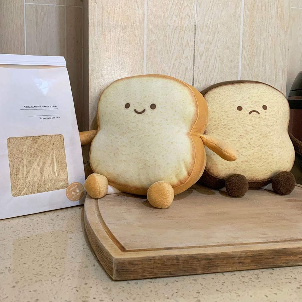 VHYHCY Toast Bread Pillow Funny Food Plush Toy Pillows Small Cute Stuffed Plush Sofa Pillow (Toast Bread,Golden) - Image 3