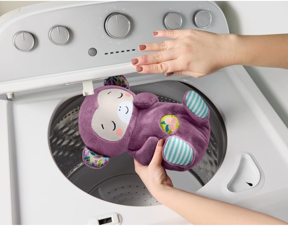 Fisher-Price Baby Toy Soothe ‘n Snuggle Purple Monkey Plush Portable Sound Machine with Breathing Motion & Lights for Newborns Ages 0+ Months - Image 4