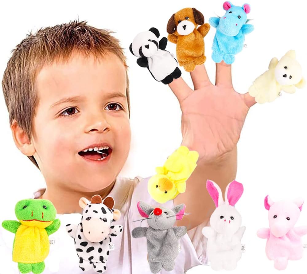 10Pcs Finger Puppets Set - Soft Plush Animals Finger Puppet Toys for Kids, Mini Plush Figures Toy Assortment for Boys & Girls, Party Favors for Shows, Playtime, Schools - Image 4