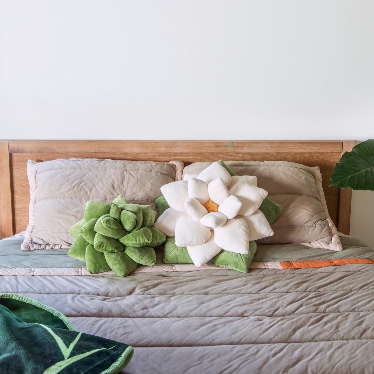 Green Philosophy Co. Succulent® Pillow 16" – Soft 3D Decorative Flower Throw Pillow, Unique Olive Green Plush Flower Cushion, Perfect for Couch, Sofa, Bedroom Decor, Gift for Plant Lovers - Image 6