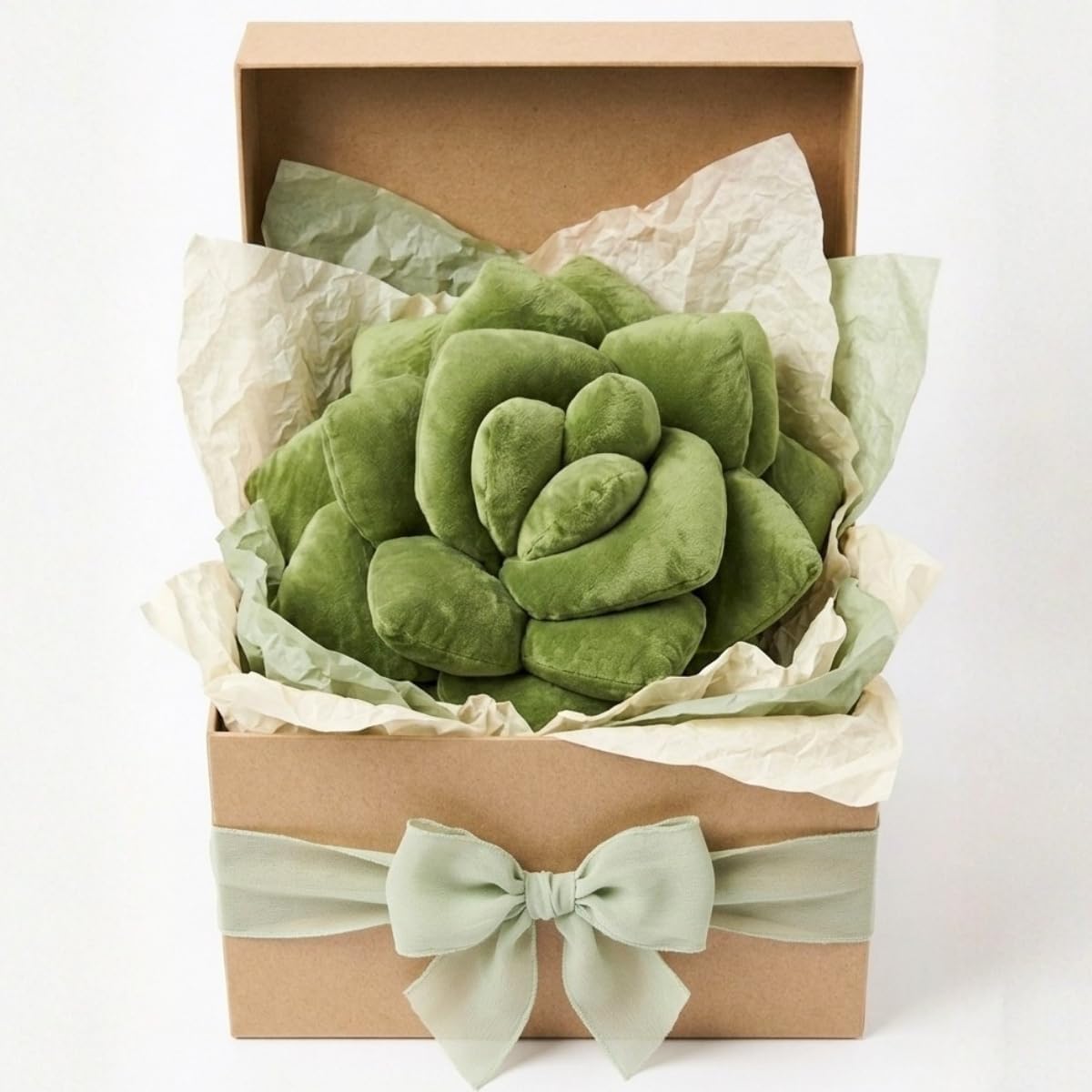 Green Philosophy Co. Succulent® Pillow 16" – Soft 3D Decorative Flower Throw Pillow, Unique Olive Green Plush Flower Cushion, Perfect for Couch, Sofa, Bedroom Decor, Gift for Plant Lovers - Image 5