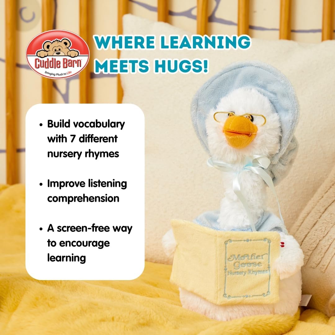 Cuddle Barn - Mother Goose Animated Stuffed Animal, Talking, Story-Telling Plush Toy for Kids, 14" - Image 3