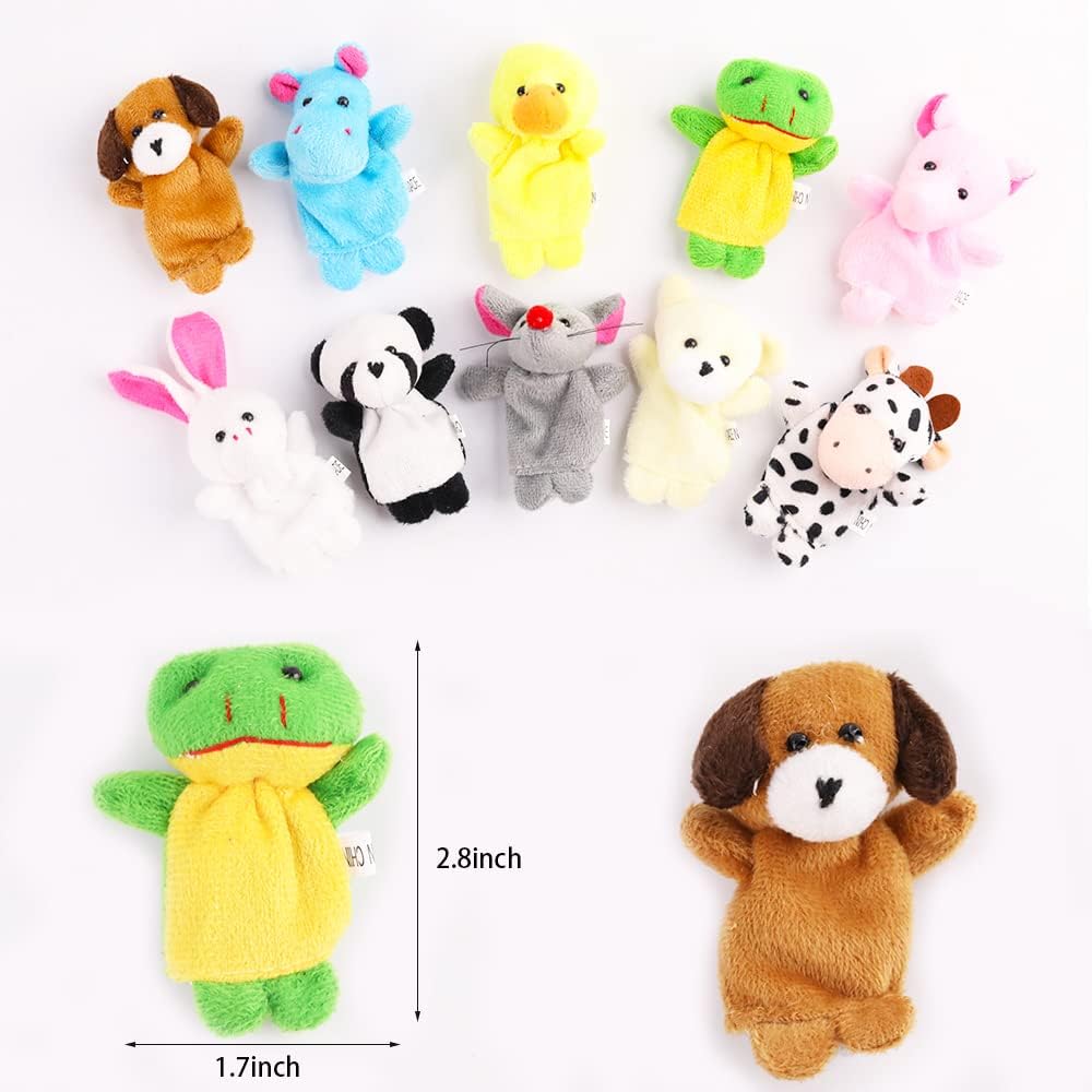 10Pcs Finger Puppets Set - Soft Plush Animals Finger Puppet Toys for Kids, Mini Plush Figures Toy Assortment for Boys & Girls, Party Favors for Shows, Playtime, Schools - Image 2