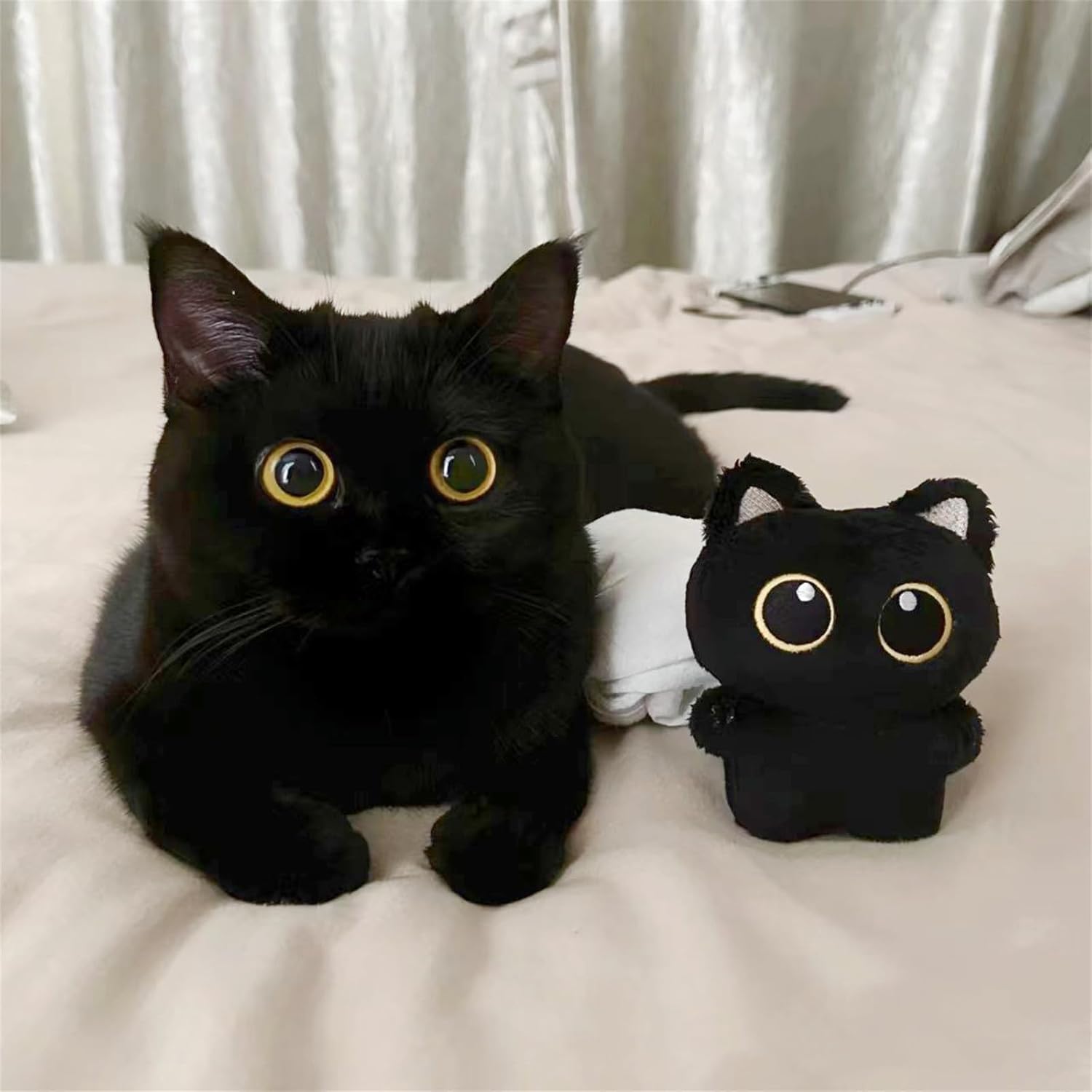 Black Cat Plush Keychain Purse Charm - Cute Bag Charms Gifts for Women - Image 3