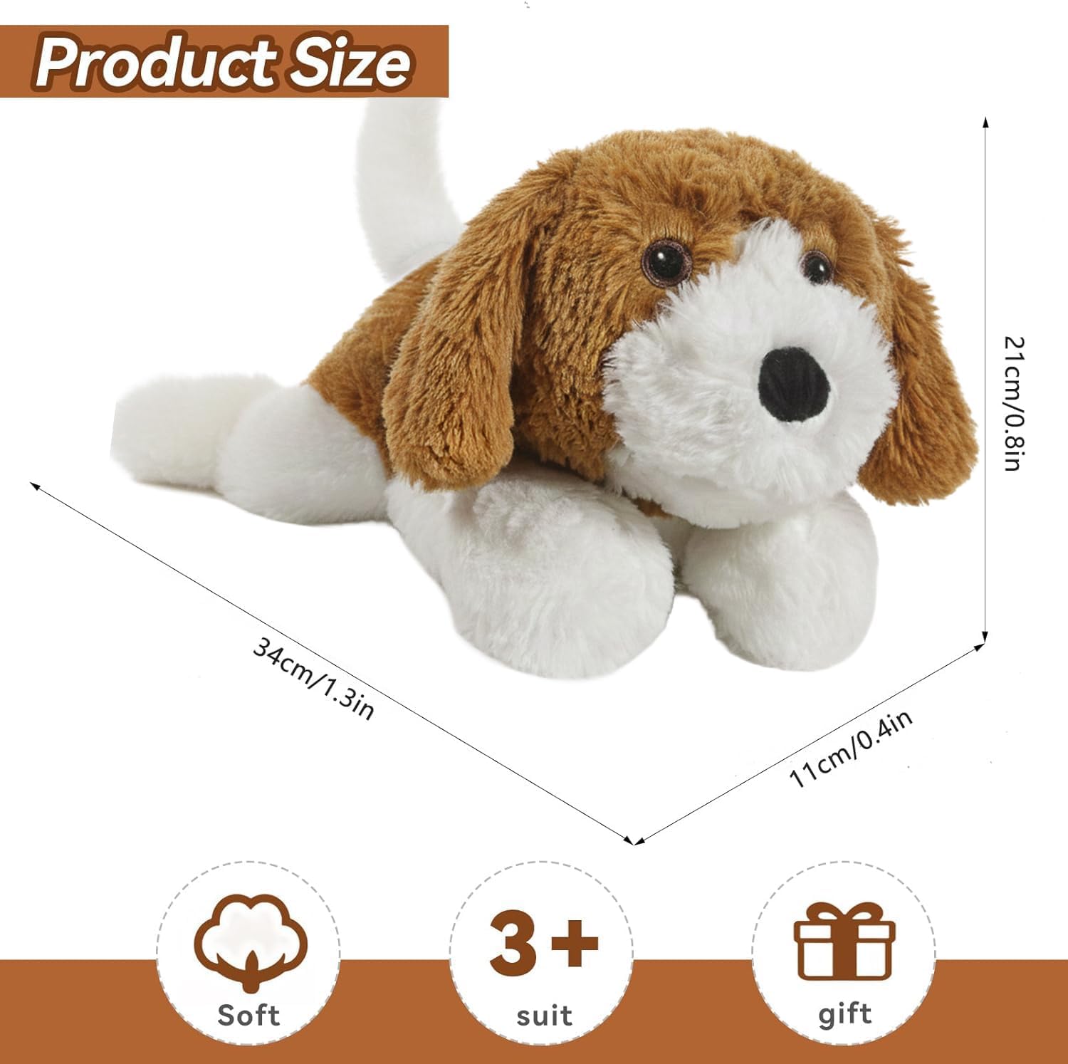 Microwavable Puppy Stuffed Animal, Microwave Heating Pads for Cramps & Anxiety Relief, Heatable Cooling Lab Plushies Buddy - Image 5