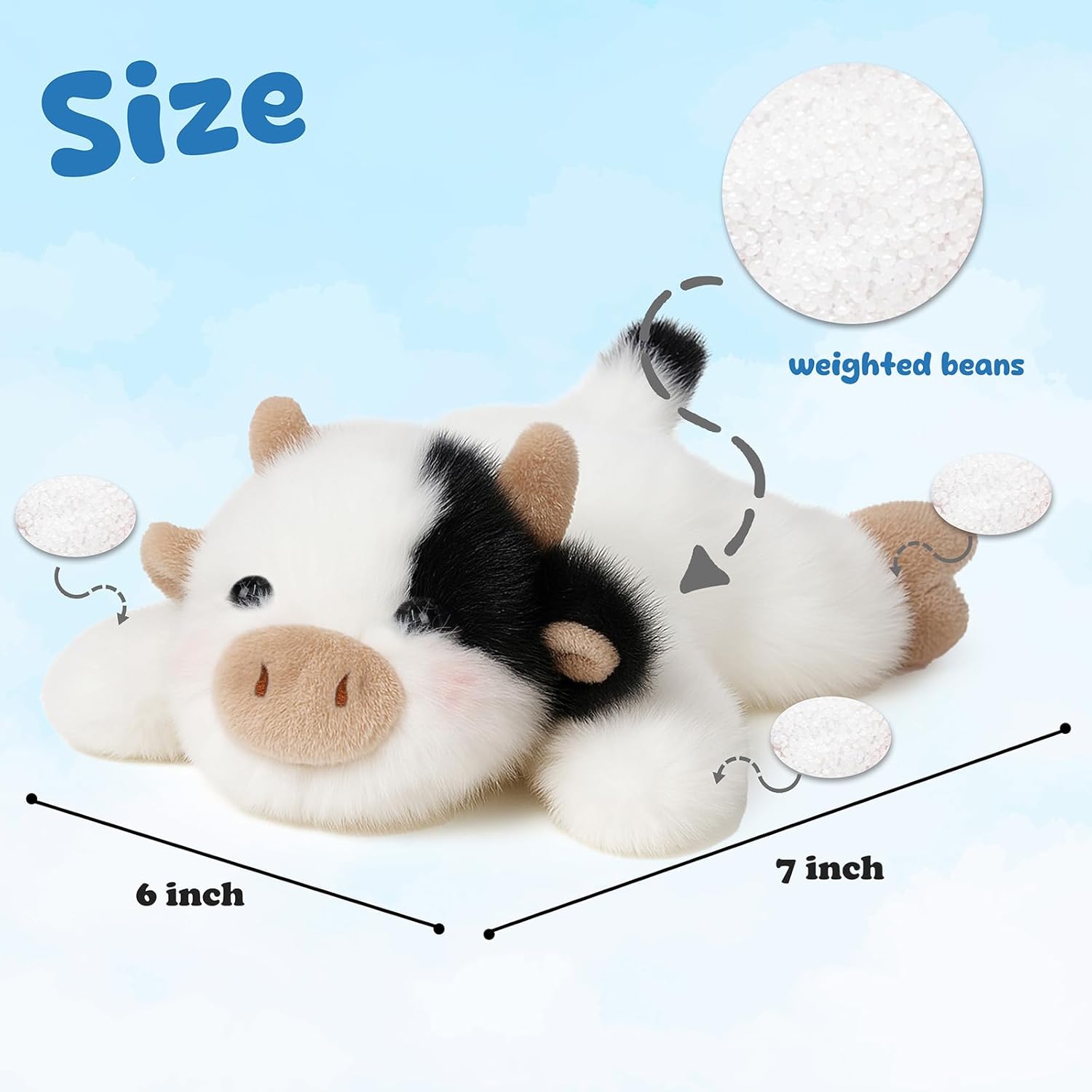 Adorable Cow Stuffed Animal Soft Plush Cow Plush Toy Cute Birthday Gifts for Kids Adults - Image 2
