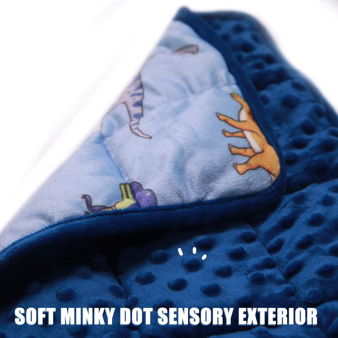 MAXTID Weighted Lap Pad for Kids 5 Pound Travel Size Mini Weighted Lap Blanket Blue Dinosaur 16"x22" for Kids Boys Sensory Gifts - Image 6