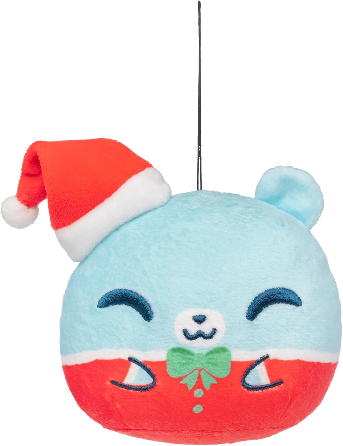 TeeTurtle 3" Plushie Santa Bear Holiday Ornament - Cute Kawaii Festive Stuffed Animals to Celebrate The Holidays