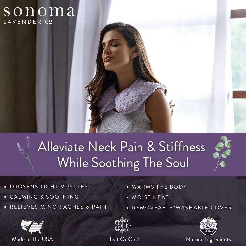 Sonoma Lavender Luxury Lavender Heatable/Chillable Neck Pillow, Microwaveable for Neck and Shoulders with Removable Washable Covers, Great for Relaxation and Pain Relief (Arctic Circle) - Image 2