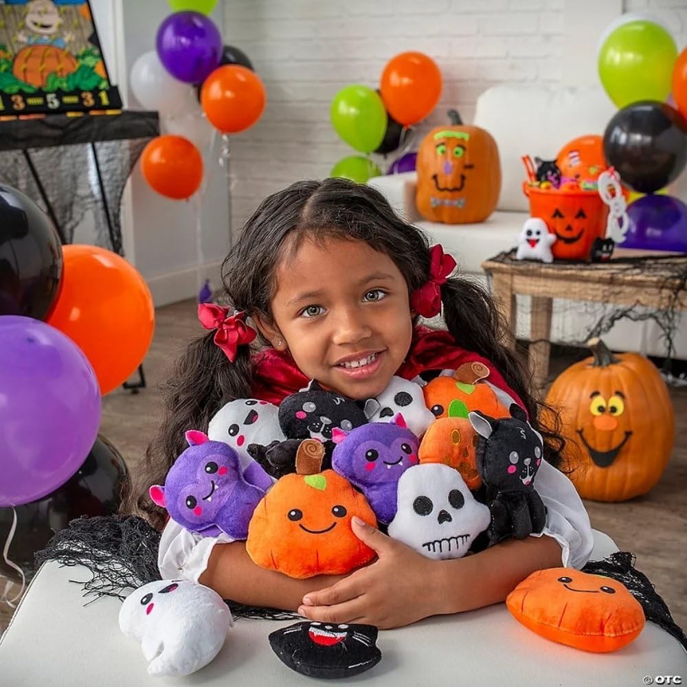 Fun Express Halloween Kawaii Plush Characters - 12 Piece Bulk Party Favors Set for Kids | Mini Stuffed Animals for Classroom Prizes, Treasure Box Toys & Goodie Bag Stuffers | 3.5-4.5 Inch - Image 4