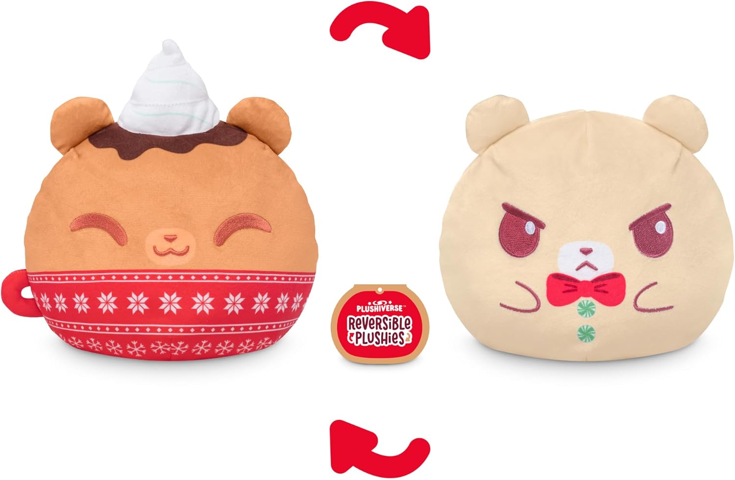 TeeTurtle 6" Reversible Holiday Hot Cocoa Bear Plushie - Soft Cute Kawaii Stuffed Animal - Image 3