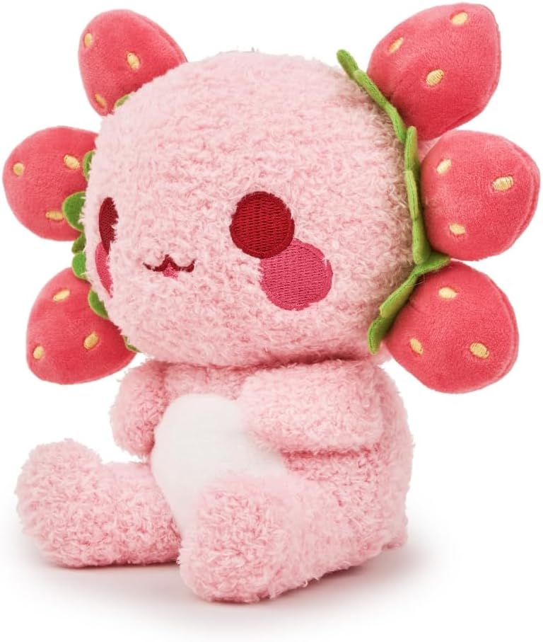 Scented Plush - Lil Strawberry Axolotl by PlushGoals | Cute Pink Plushie with Yummy Berry Scent | Kawaii Fruit Themed Stuffed Animal | Great Valentines Holiday Birthday Gift for Girls, Women - 6" - Image 8