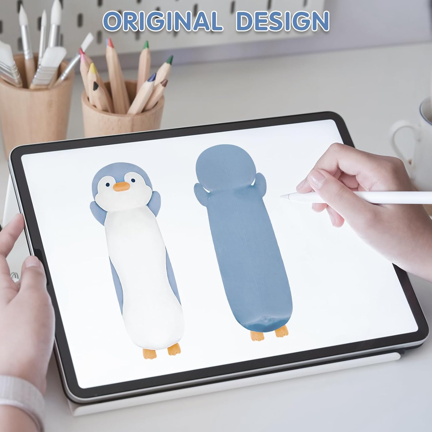 Dalmao 36" Penguin Stuffed Animal, Soft Jumbo Long Cuddle Pillow, Cute Blue Penguin Plush Body Pillow Plushies Toy Gift for Kids, Boy and Girls Birthday, Easter - Image 9