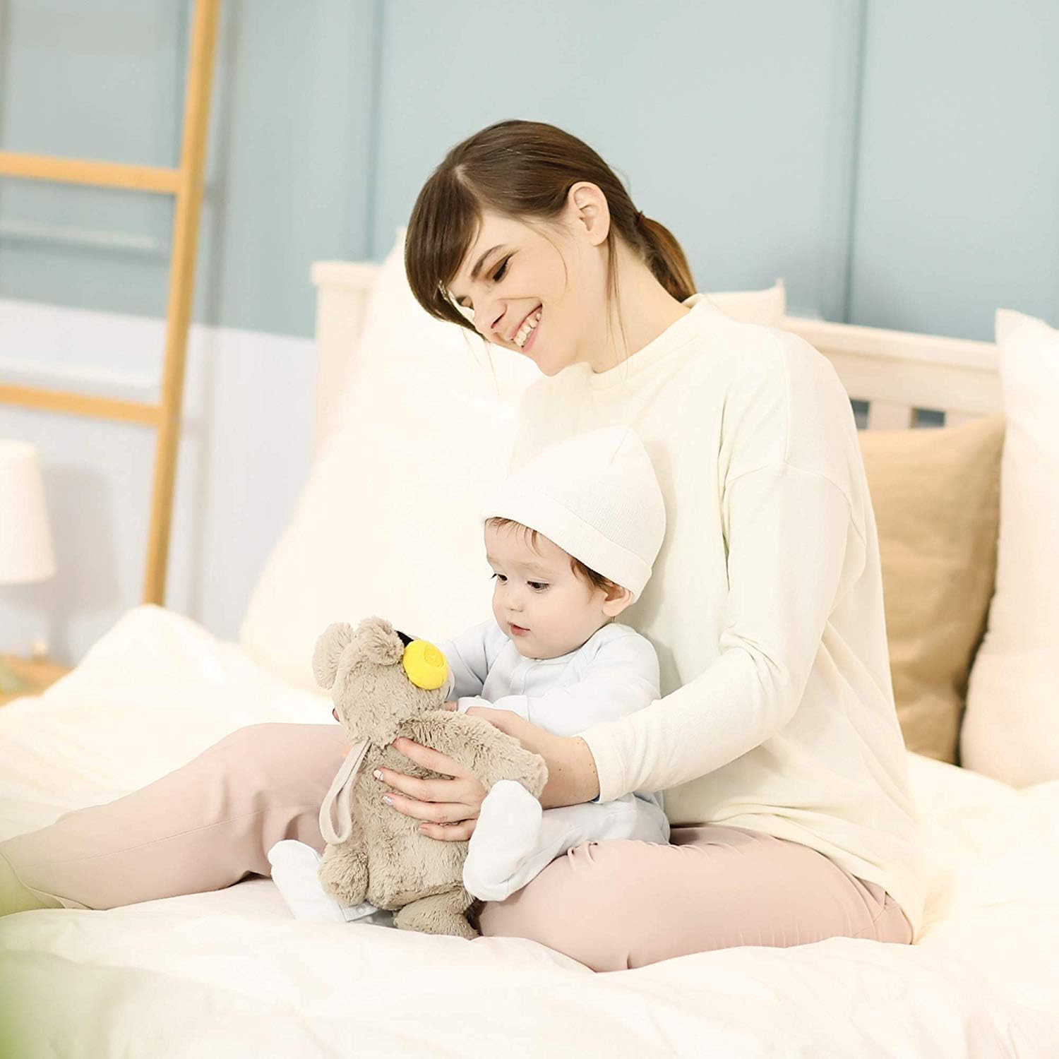 BEREST Baby Sleep Soother Cry Activated Sensor Toys, Heartbeat Bear for Babies, Plush Stuffed Animal for Newborn Infants, Babies Toy Vibrating with Mom’s Heartbeat,Baby Shower Gifts for Boys and Girls - Image 7