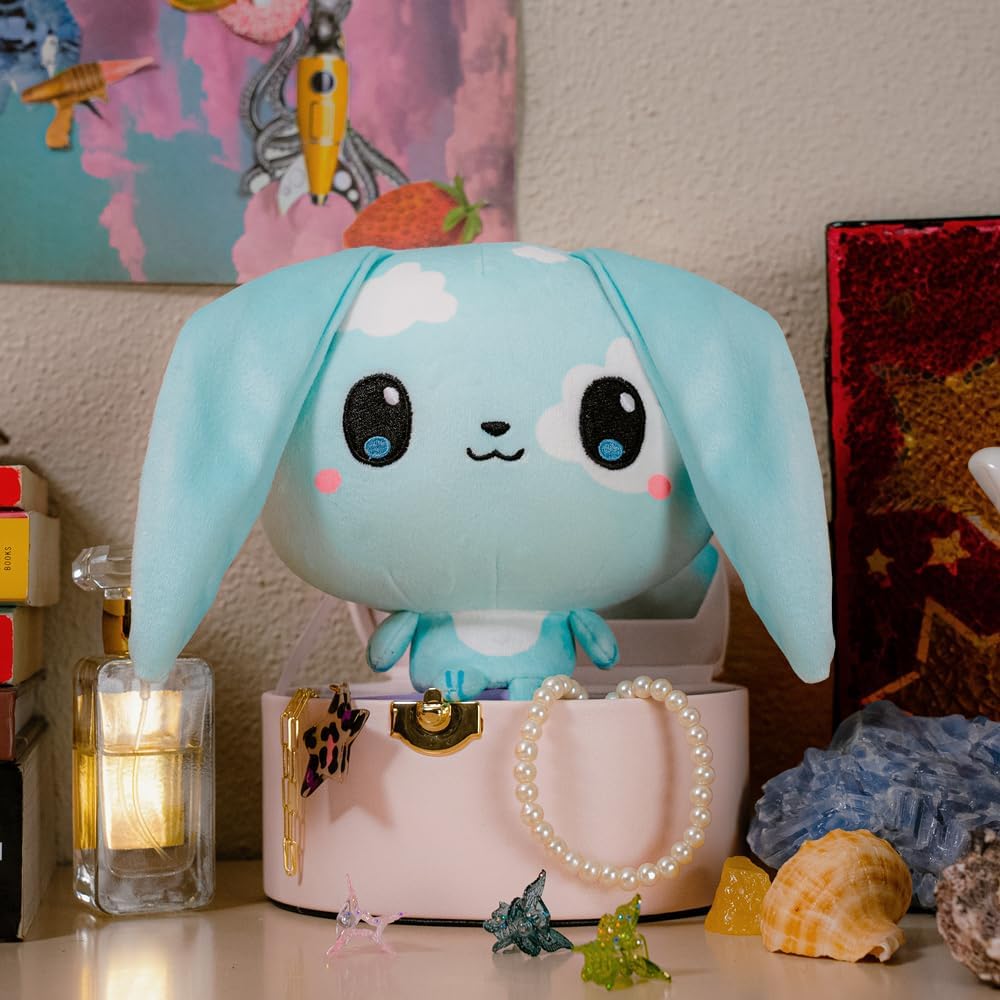 TeeTurtle Cloudheads Nimbus the Cloud Bunny Plush - 5-Inch Rabbit Stuffed Animal with Embroidered Details - Soft Cuddly Plush Toys for Kids, Teens, and Adults - Image 3