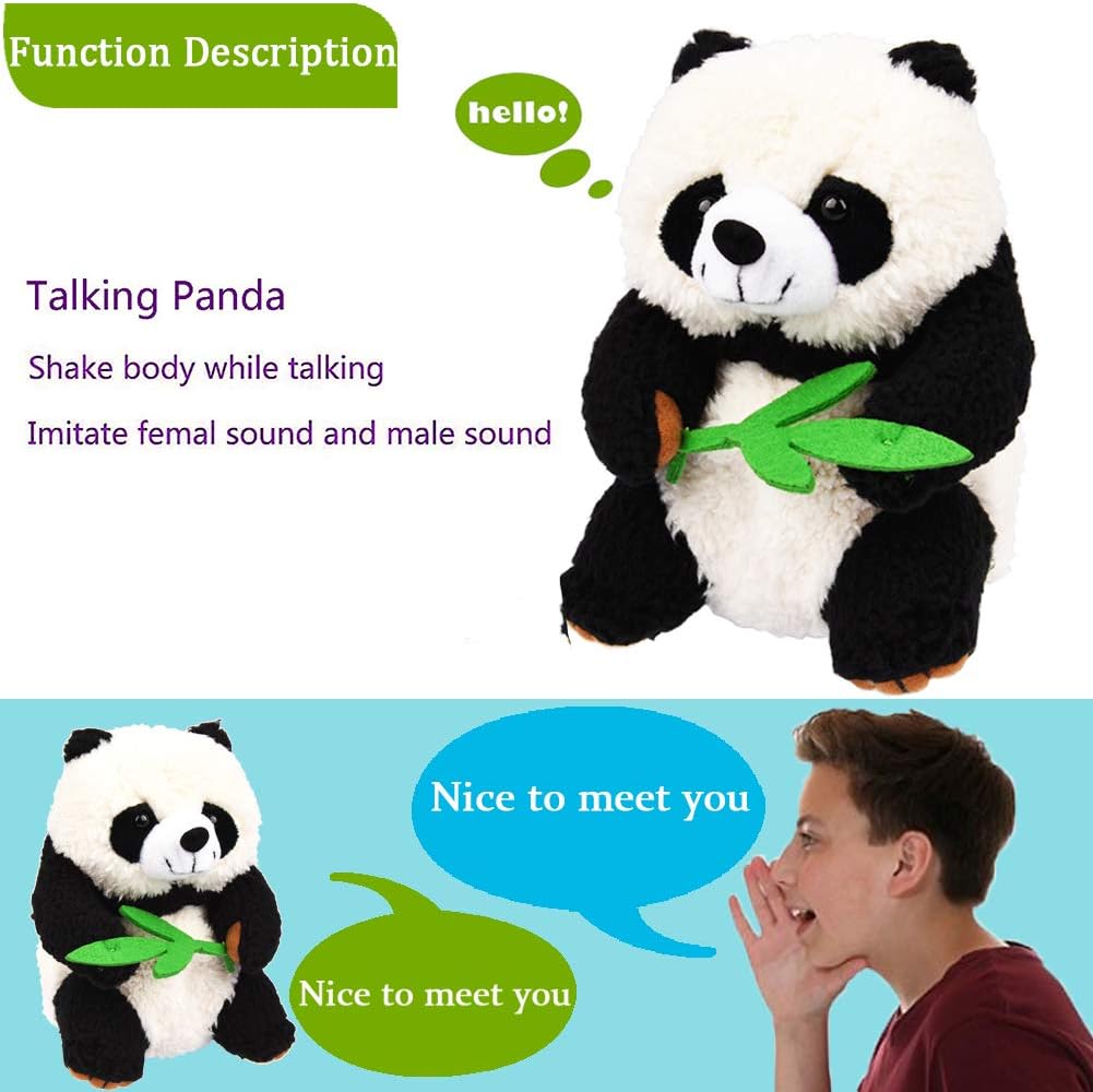 Talking Toy, Plush Panda Cute Sound Effects with Repeats Your Said Voice, Best Buddy for Kids Gift - Image 5