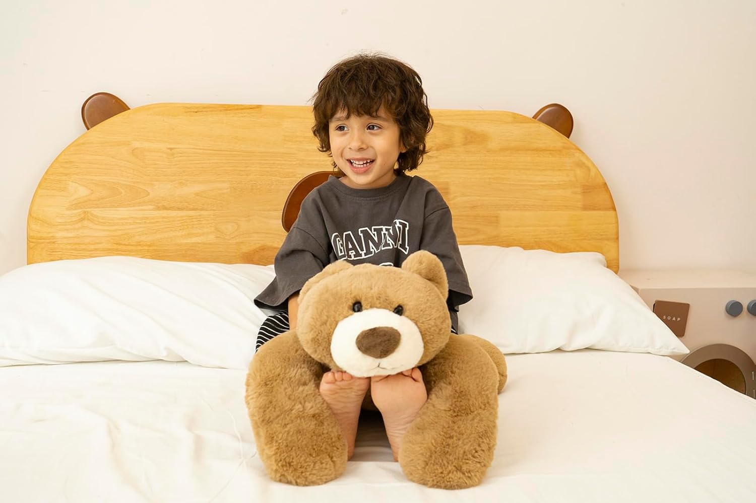 Niuniu Daddy 20" 3.3 lb Weighted Bear Stuffed Animal for Adults Kids, Giant Large Lying Teddy Bear Plush Toy, Soft Brown Bear Body Pillow for Sleeping, Gift for Christmas Birthday Holidays - Image 10