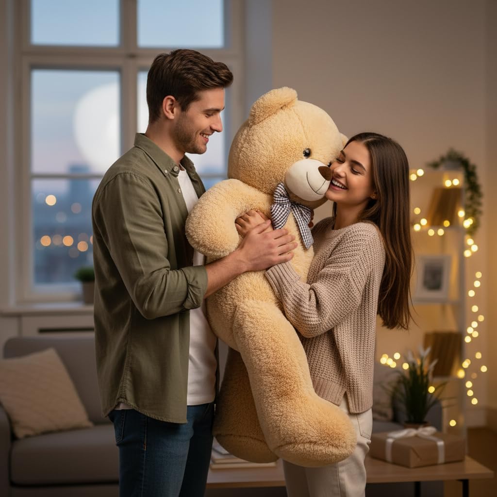 MorisMos Giant Teddy Bear 4 Feet, Cute Big Huge Bear Stuffed Animal 47inch, Classic Teddy Bear Plush Gift for Baby Shower Decorations, Party,Birthday,Valentines Day, Brown - Image 4