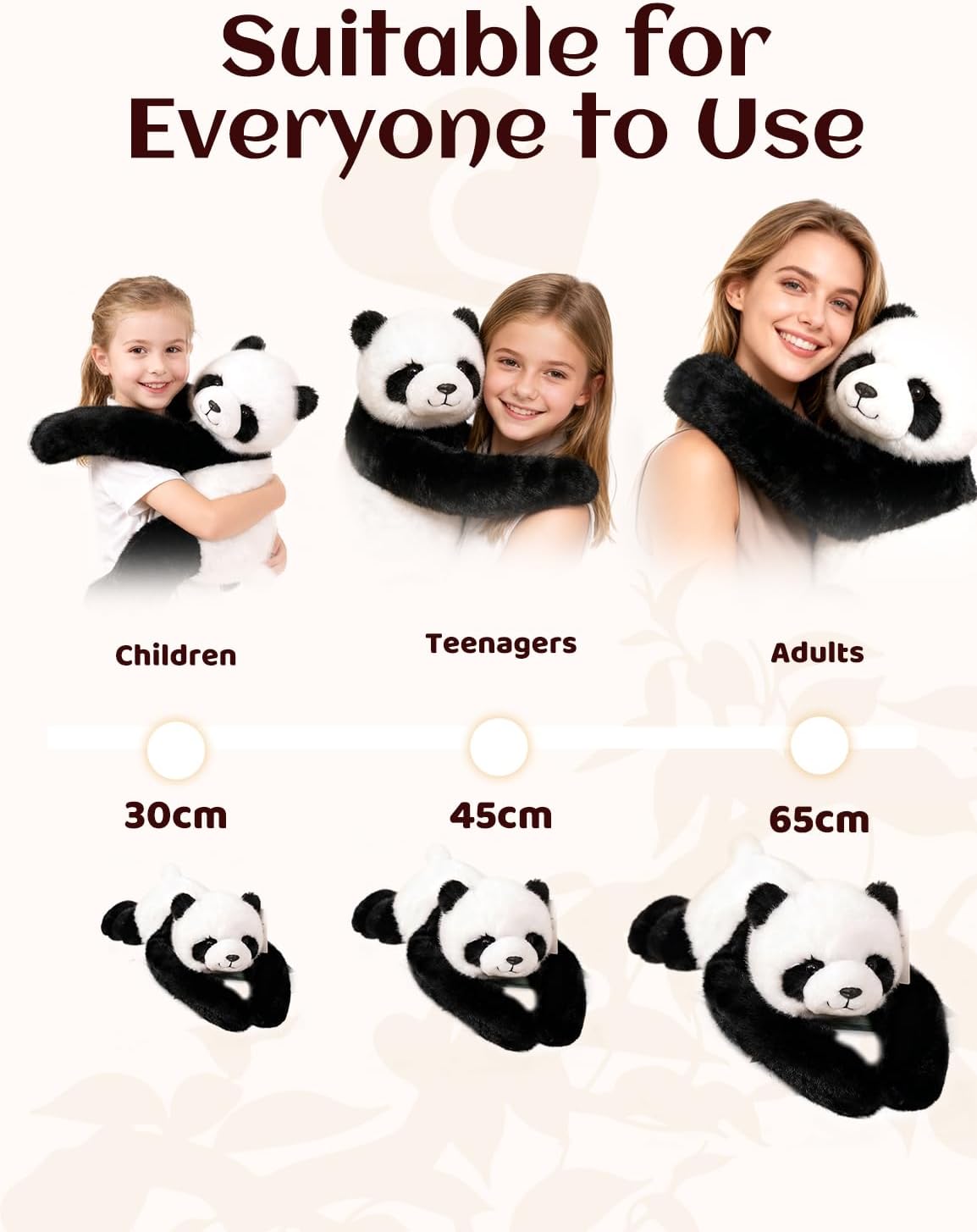 Weighted Stuffed Animal, Weighted Hugging Stuffed Animal with Extra-Long Hugging Arms, Soft Huggable Stuffed Animal for Relaxation and Comfort, For Home, Work & Travel (Panda, 11.8'') - Image 3