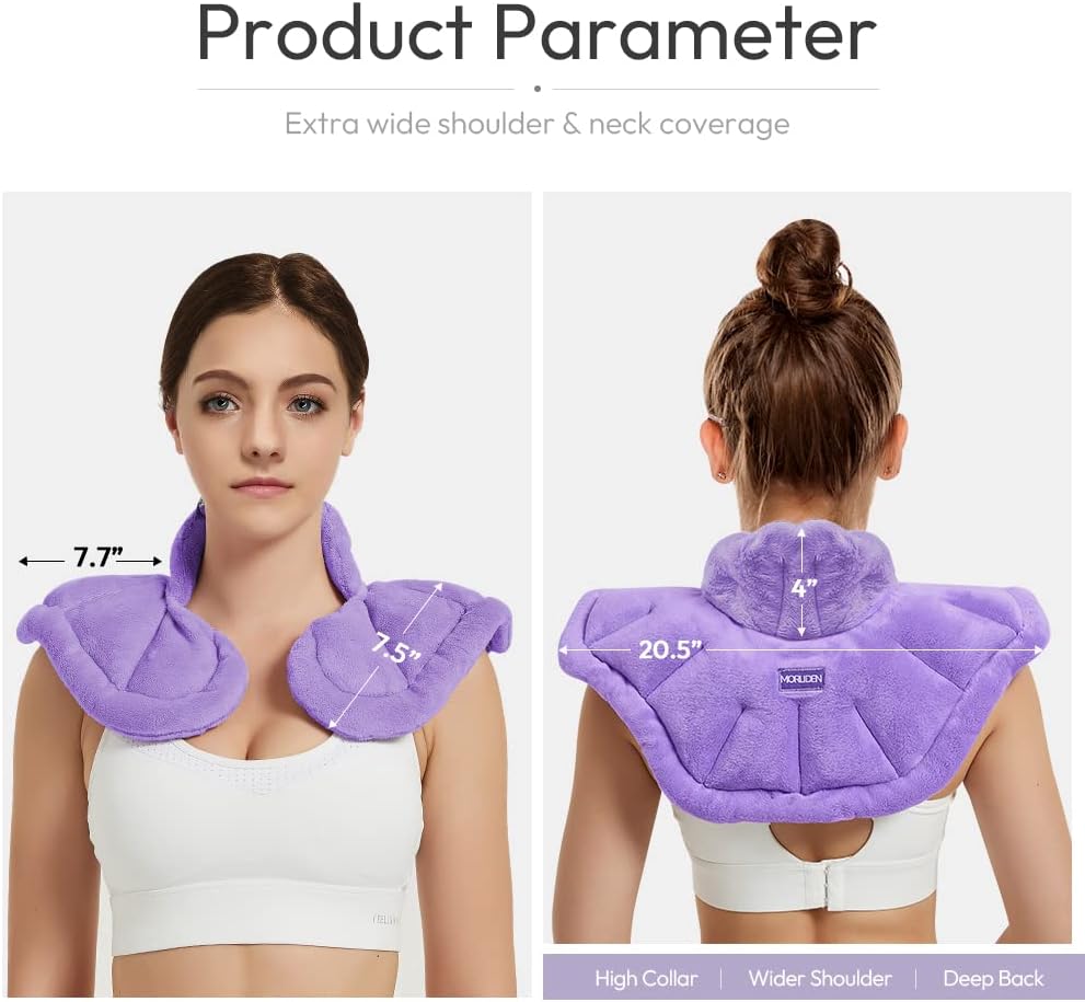 Microwavable Heated Neck Wrap Warmer and Shoulder Heating Pad Microwave, Weighted Microwave Heating Pad for Neck and Shoulders Hot and Cold Compress - Image 5