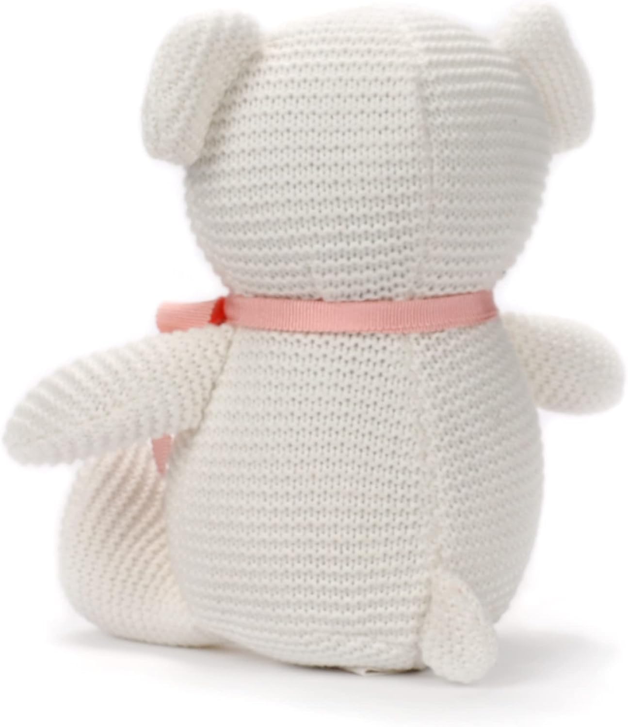 FLUFFYFUN 100% Organic Cotton White Teddy Bear Plush, 6.5" Baby Stuffed Animal for Newborn - Image 3