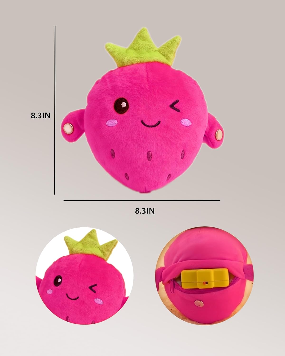 Baby Musical Sensory Toy,nteractive Musical Plush Toy with Sounds,Sensory Activity Learning Educational Kid Toy,Fun Christmas and Birthday Gifts Suitable for Multiplayer interaction (pink strawberry) - Image 3