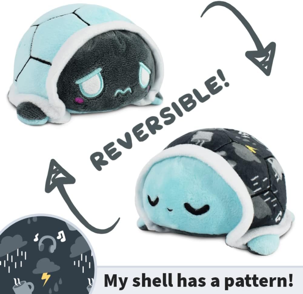 TeeTurtle - The Original Reversible Turtle Plushie - Rainy Day - Cute Sensory Fidget Stuffed Animals That Show Your Mood 3.5 inch, 100% Polyester Fiber - Image 6