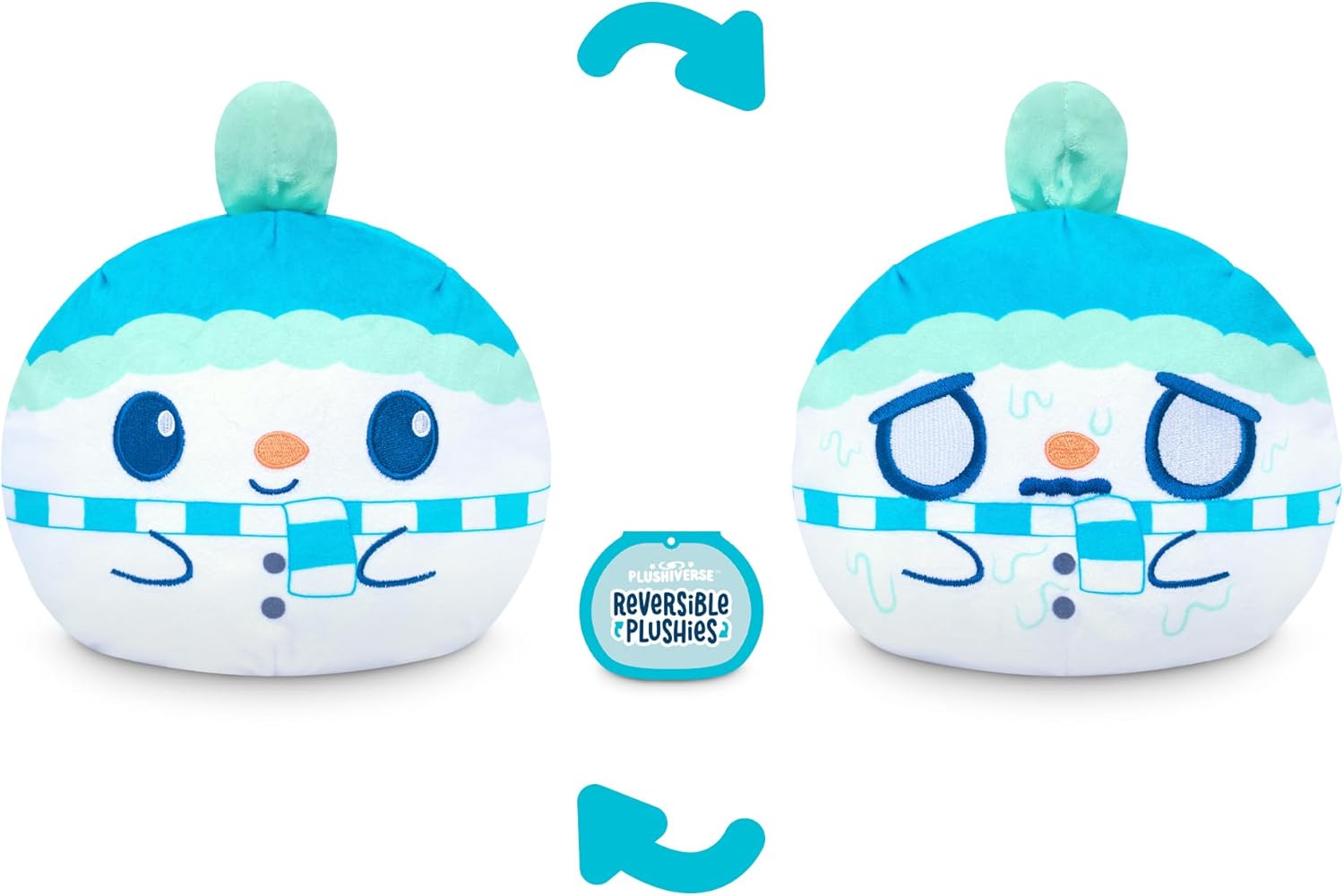 TeeTurtle 6" Reversible Holiday Snowman Plushie - Soft Cute Kawaii Stuffed Animal - Image 3
