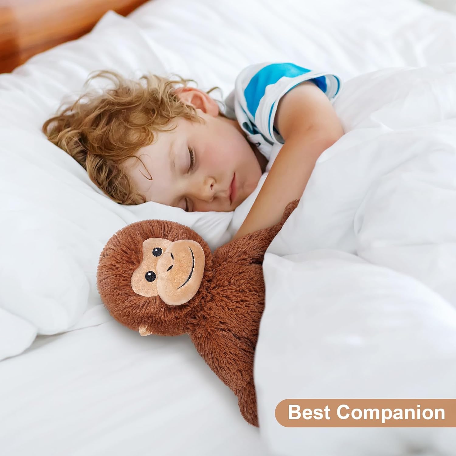 SuzziPals Heatable & Coolable Monkey Stuffed Animal, Microwavable Heating Pad Plushies for Soothing & Relaxation, Lavender Scented Stuffed Plush Toys, Monkey Gifts Boys Girls - Image 5
