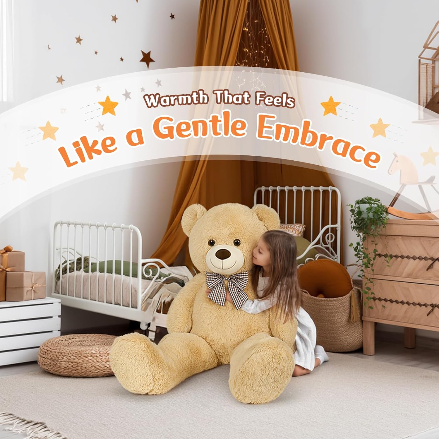 MorisMos Giant Teddy Bear 4 Feet, Cute Big Huge Bear Stuffed Animal 47inch, Classic Teddy Bear Plush Gift for Baby Shower Decorations, Party,Birthday,Valentines Day, Brown - Image 6