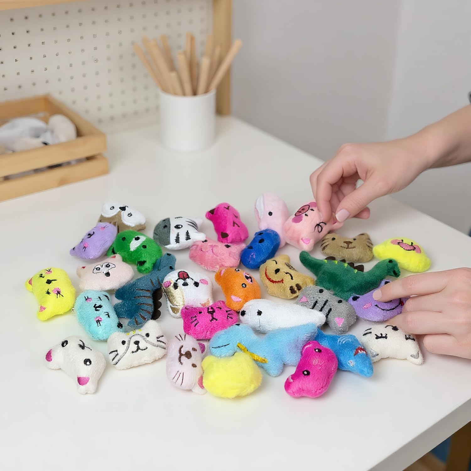 32 PCS Mini Stuffed Animal Plush Toys Set Includes Dinosaurs Farm Ocean Jungle Animals Small Soft Plush for Party Favors Carnival Prizes Claw Machine Rewards 32 Styles - Image 4