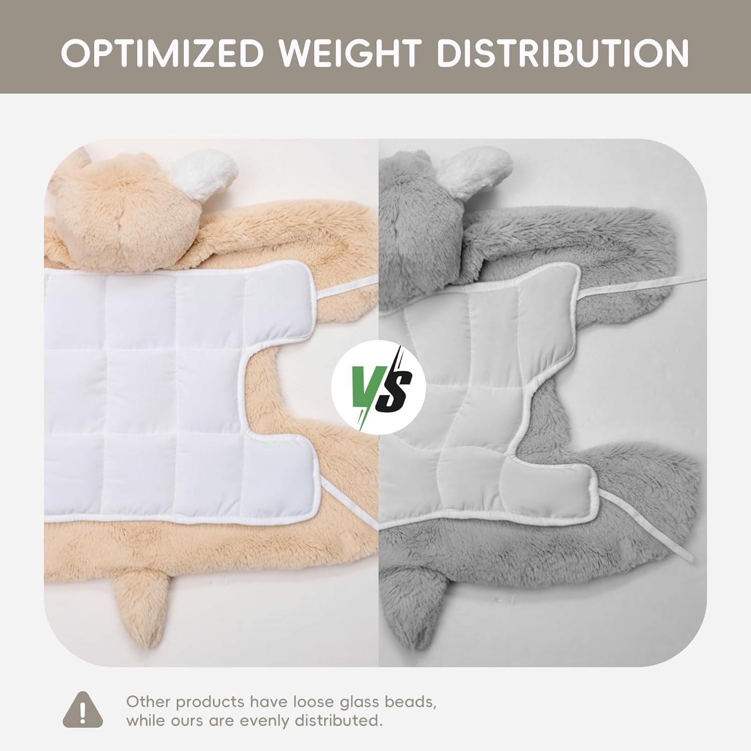 L'AGRATY Weighted Lap Pad for Kids 5 lbs, Sensory Needs Weighted Stuffed Animals Lap Blanket Soft Plush Hugging Sensory for Kids Teen Adults Removable Washable Cover - Image 4