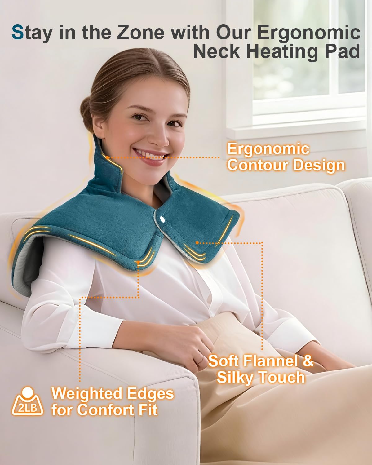 Neck Heating Pad, Upgraded PTC+NTC Even Heating, Heat Pad for Neck Shoulders Back, Versatile Electric Heated Neck Wrap for Full-Body Relax, Birthday Gifts for Women Men, Mothers Day Gifts for Mom Wife - Image 5