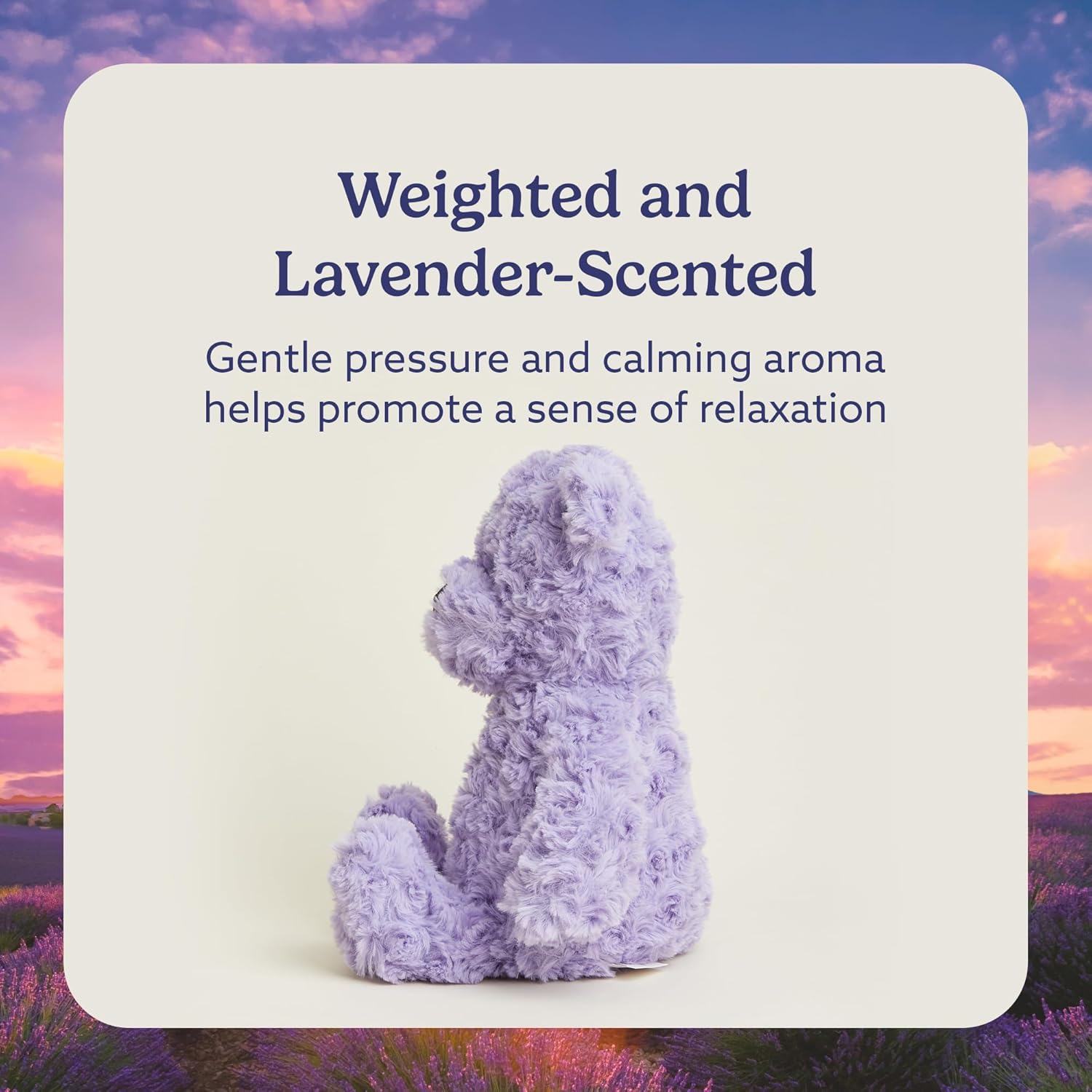 warmies Microwavable & Weighted Stuffed Animal, Purple Curly Bear - Heatable Stuffed Animal Heating Pad - Lavender Scented Plush - for Adults & Children (Boys, Girls, Babies & Toddlers) - Image 3