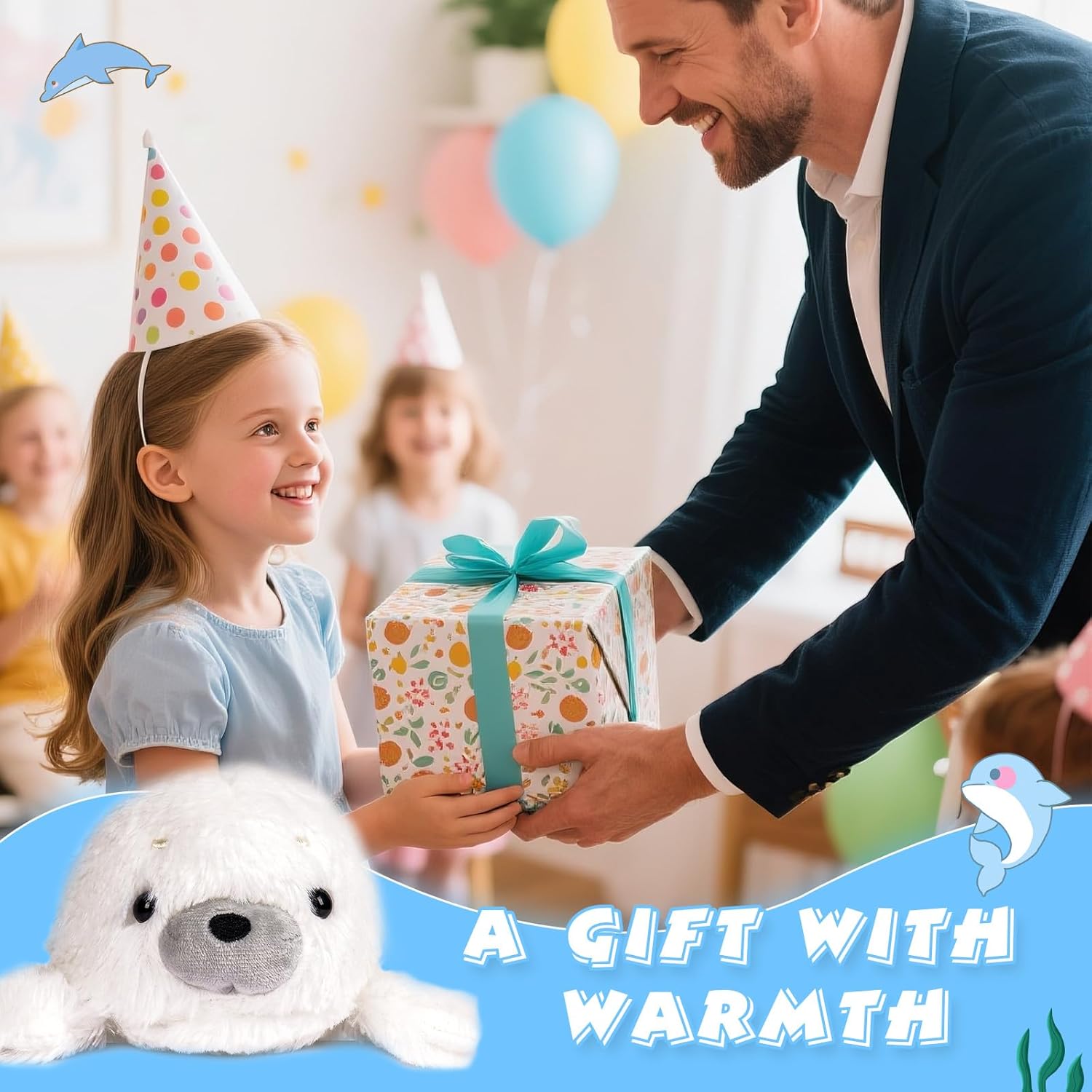 7.8" White Seal Plush – Posture Improvement Desk Buddy – Soft & Supportive Sitting Companion – Cute Stuffed Animal for Office, Study, and Gift - Image 6
