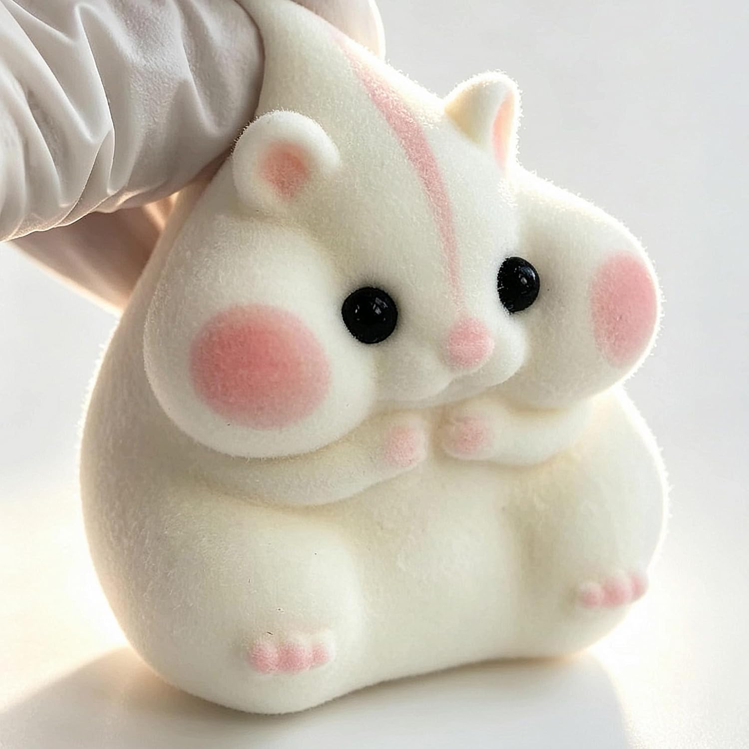 Handmade Taba Squishy Hamster Toy, Cute Squishy Hamster Fidget Toy, Realistic Hamster Toy, Soft Silicone Mochi Furry Toy, Stress Relief Gift for Adults & Kids, Sensory Anxiety Plushie (White) - Image 7
