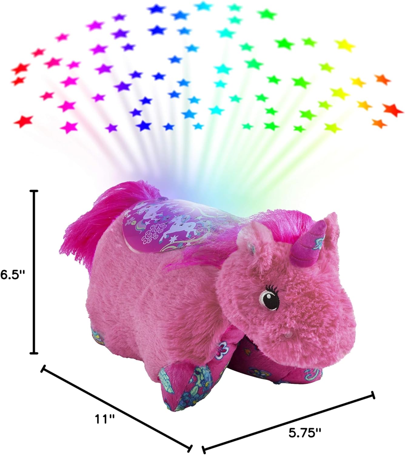 Pillow Pets Colorful Pink Unicorn Sleeptime Lite 11" Stuffed Animal Plush Nightlight - Image 8