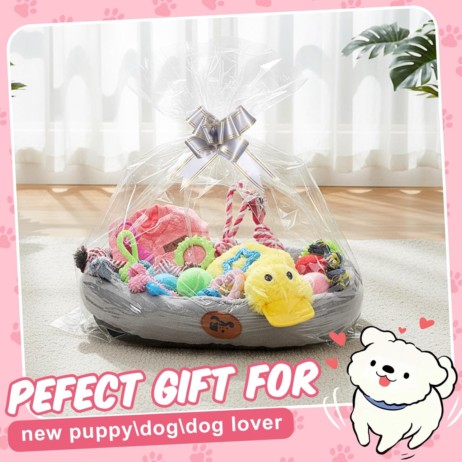Zopeal 24 Pcs Luxury Dog Gift Set Thickened Plush Dog Bed and Sweater Dogs Squeaky Toys Breed Chewer Cute Duck Stuffed and Soft Squeaker Balls for Winter Puppy Pet Teething Chewing - Image 3