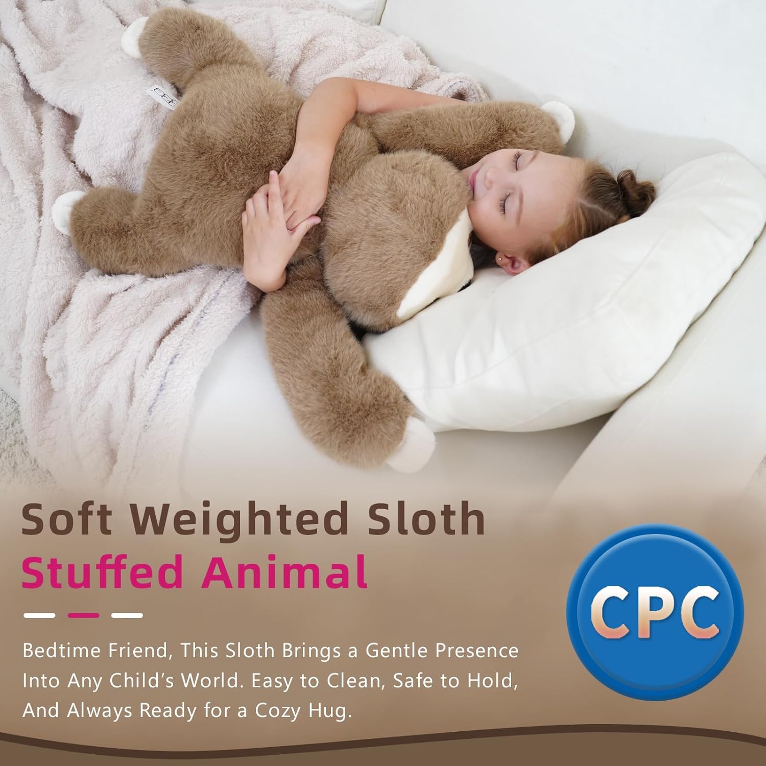 Weighted Sloth Stuffed Animal – 25 Inch, 4 lbs Plush Lying Toy for Kids and Adults – Soft and Cozy Weighted Companion for Bedtime, Gifting, and Everyday Comfort - Image 3