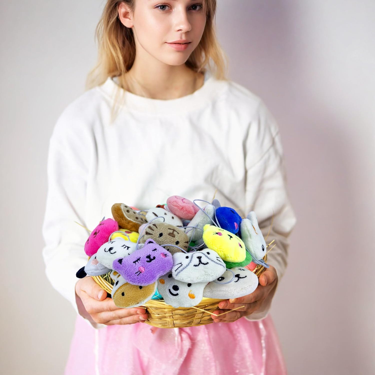 32 PCS Mini Plush Animals Toy Set Stuffed Keychain Party Favors with Packaging Box Small Animals Decorations for Easter Christmas and More - Image 4