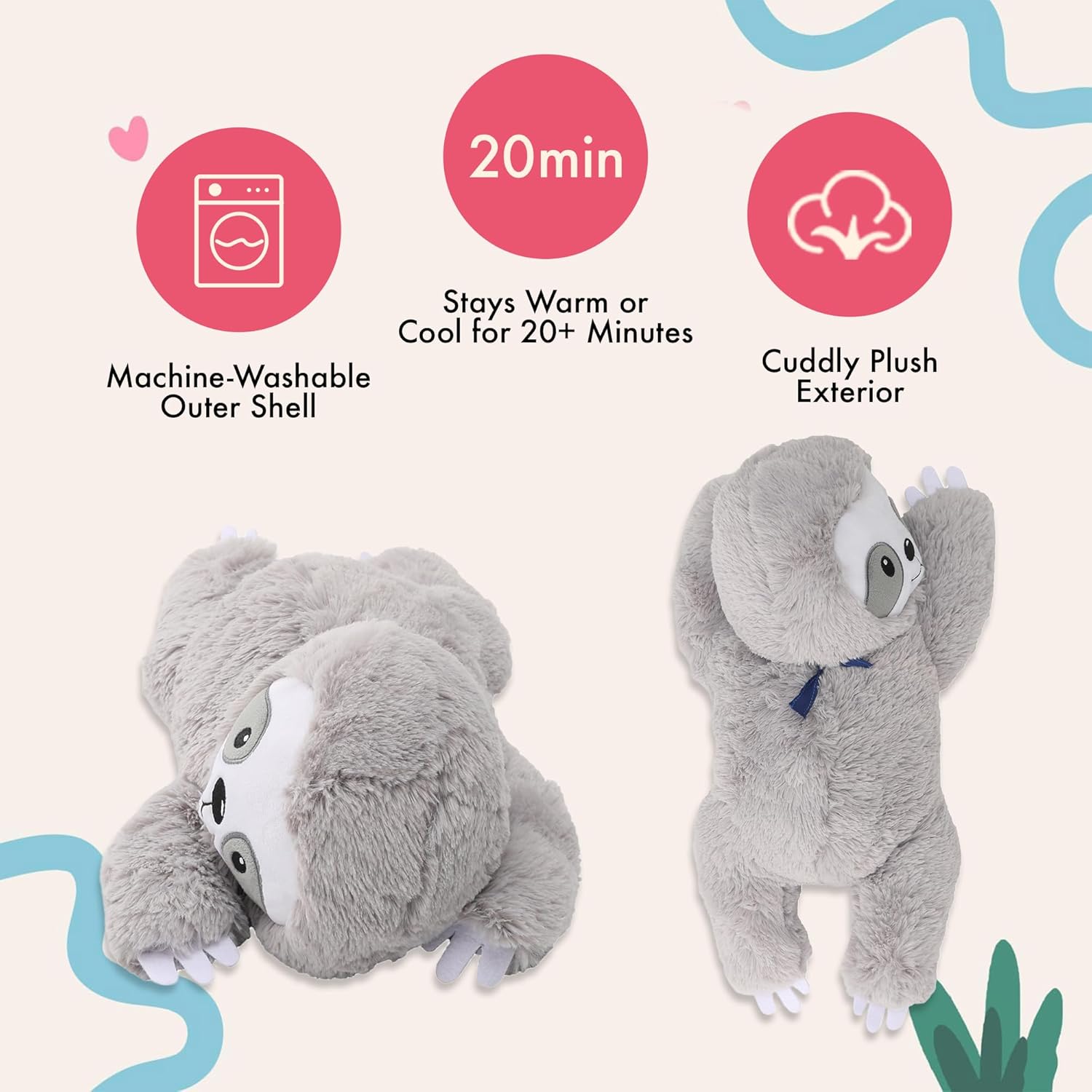Lilly's Love Heatable & Coolable Lavender Scented Weighted Stuffed Animal - Microwavable Heatable Pad for Kids & Adults - Machine Washable Plushie - Calming Stuffed Animal for Anxiety - Image 5